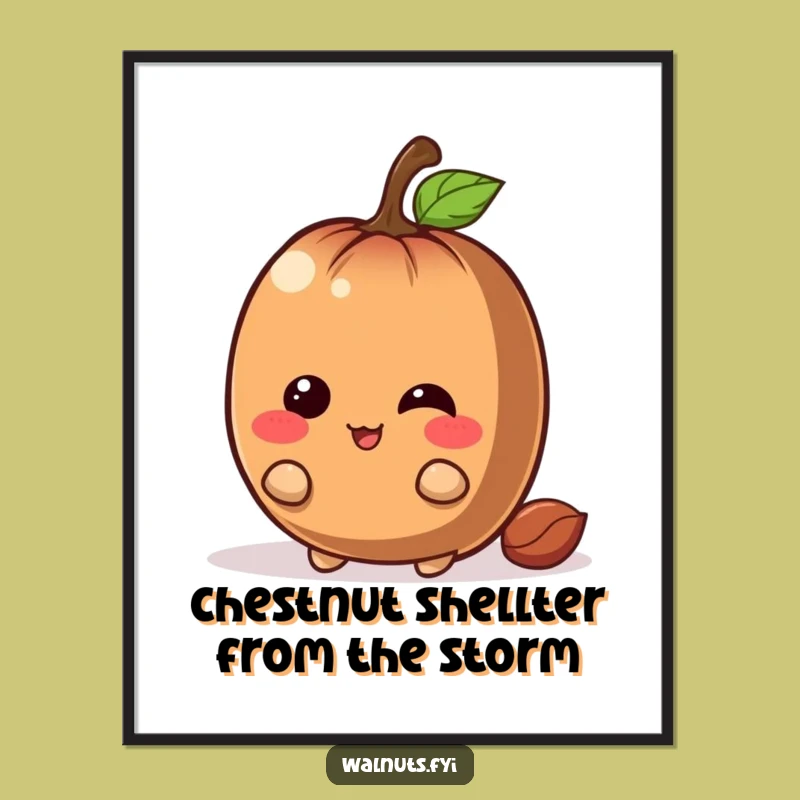 Free Printable Wall Art: Chestnut Peeking Playfully Funny Downloadable Art Home Decor