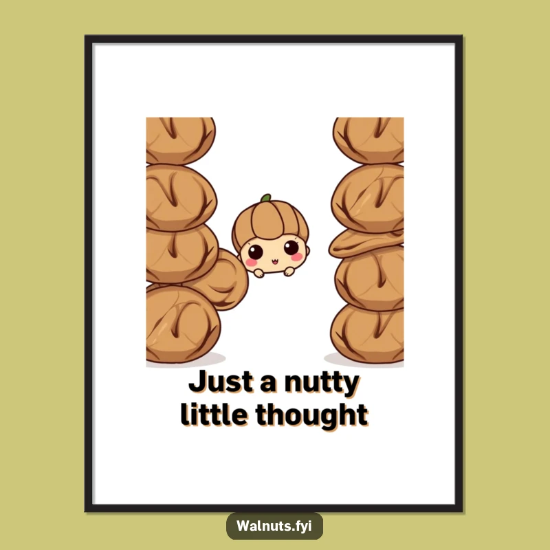 Free Printable Wall Art: Curious Walnut Stack, Funny Downloadable Decor