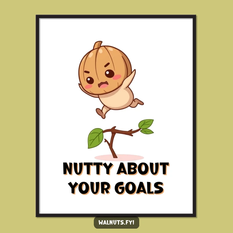 Free Printable Wall Art: Determined Walnut Leap Humor for an Inspiring Space