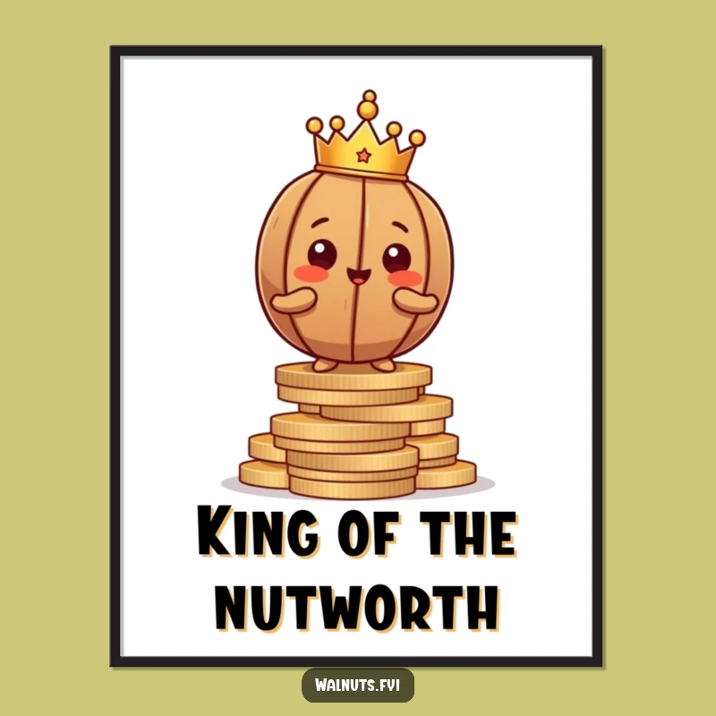 Free Printable Walnut Wall Art: Proud King, Funny Downloadable Decor