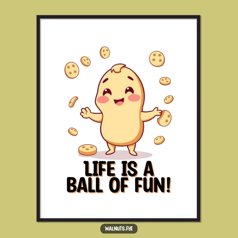 Funny Free Printable Wall Art: Cashew Juggler Spreading Joy, DIY Decor!