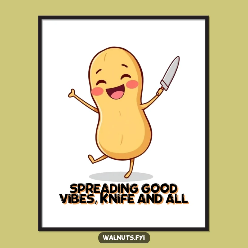 Funny Free Printable Wall Art: Joyful Peanut Dance, Humorous Downloadable Decor