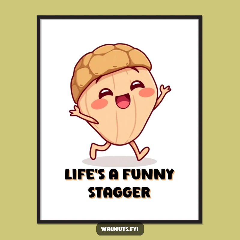 Free Printable Staggering Walnut Wall Art - Hilarious Downloadable Decor Gift