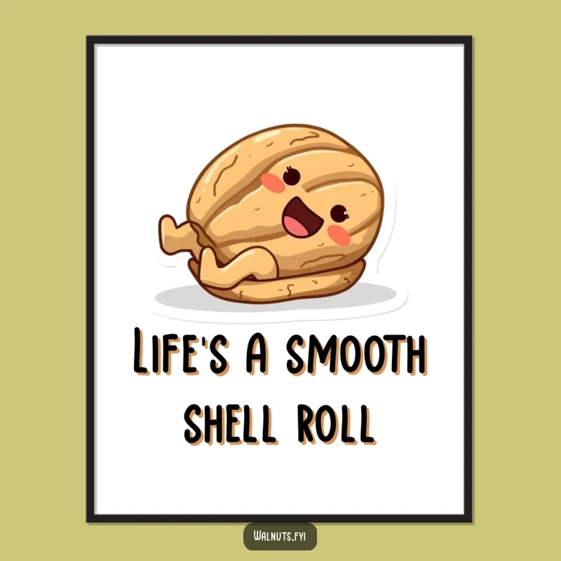 Free Printable Wall Art: Joyful Walnut Sliding Downhill, Funny Downloadable Decor