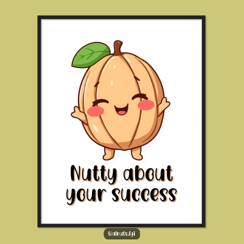 Free Printable Wall Art: Funny Winking Walnut - Humorous Downloadable Decor