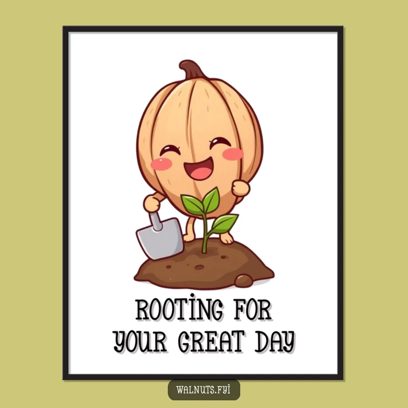 Funny Free Printable Wall Art: Grinning Walnut Gardener, Hilarious Downloadable Decor