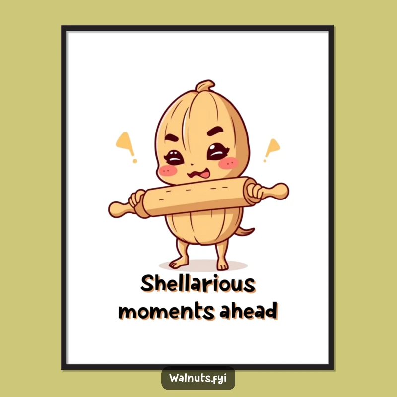 Funny Free Printable Wall Art: Determined Walnut Joke, Humorous Downloadable Decor