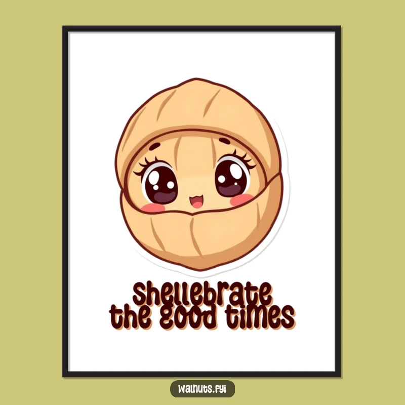 Free Printable Wall Art: Peeking Walnut Character - Funny Downloadable Decor for a Whimsical Space