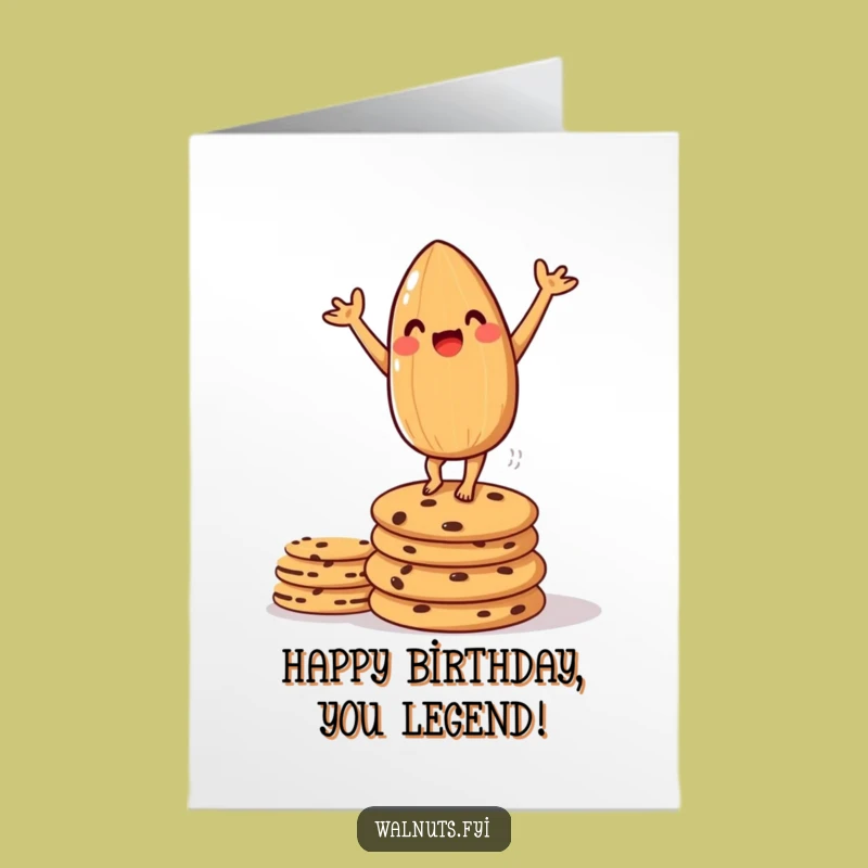 Free Printable Birthday Card: Amused Almond Acrobat, Perfect Downloadable Gift!