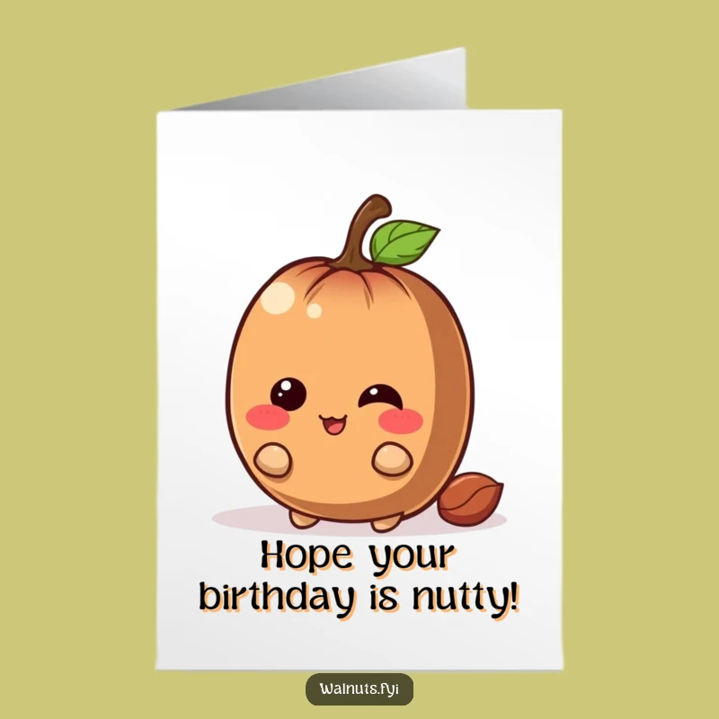 Free Printable Birthday Card: Giggling Chestnut Hiding Playfully Funny Downloadable Gift