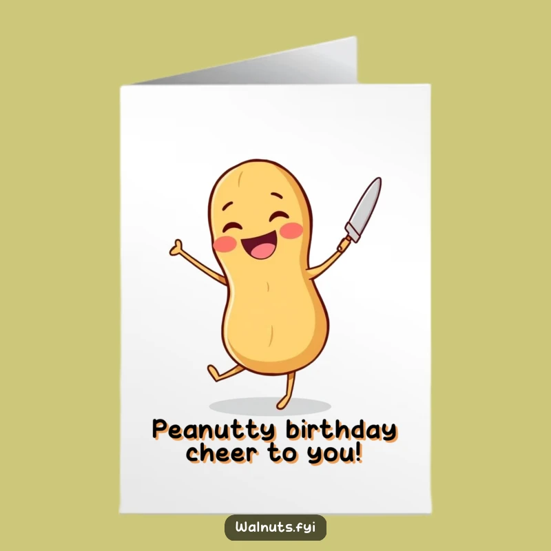 Free Printable Birthday Card: Joyful Peanut Dance, Humorous Downloadable Gift