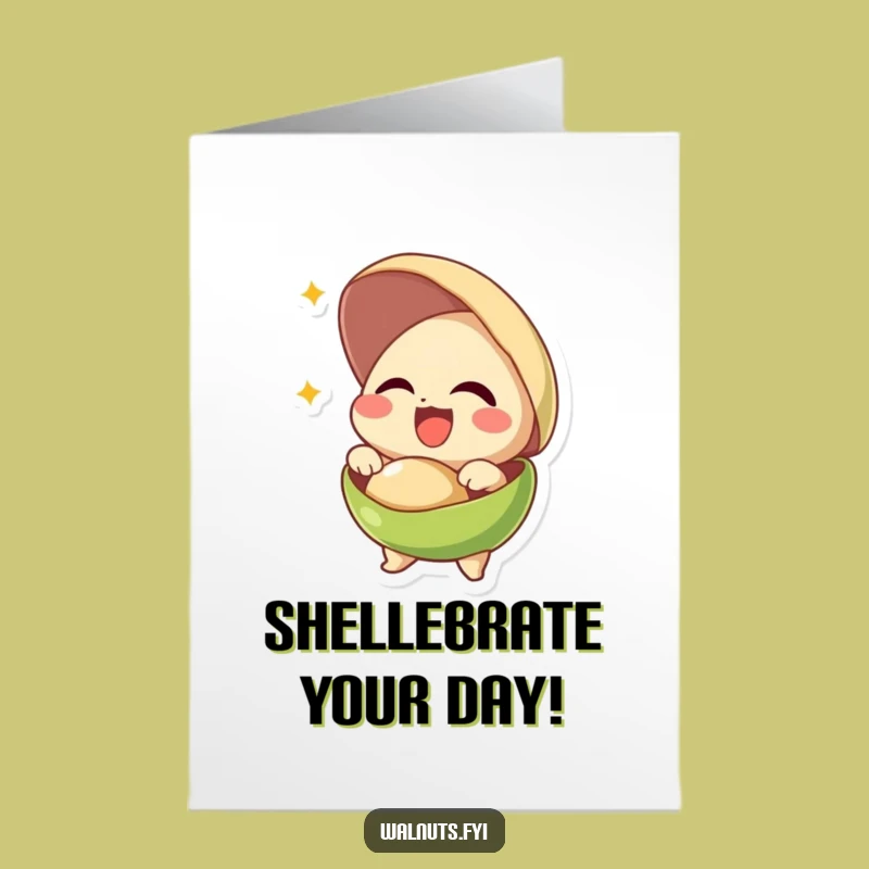 Free Printable Birthday Card: Joyful Pistachio Bursting Birthday Downloadable Gift