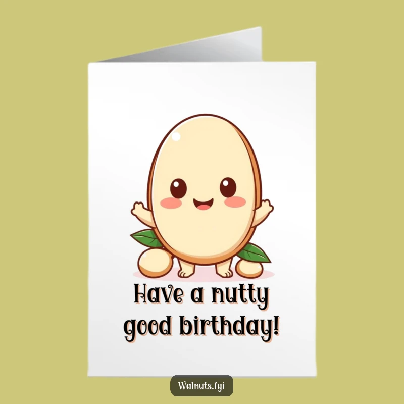 Free Printable Birthday Card: Kawaii Nut Shares Joy, Funny Downloadable Gift