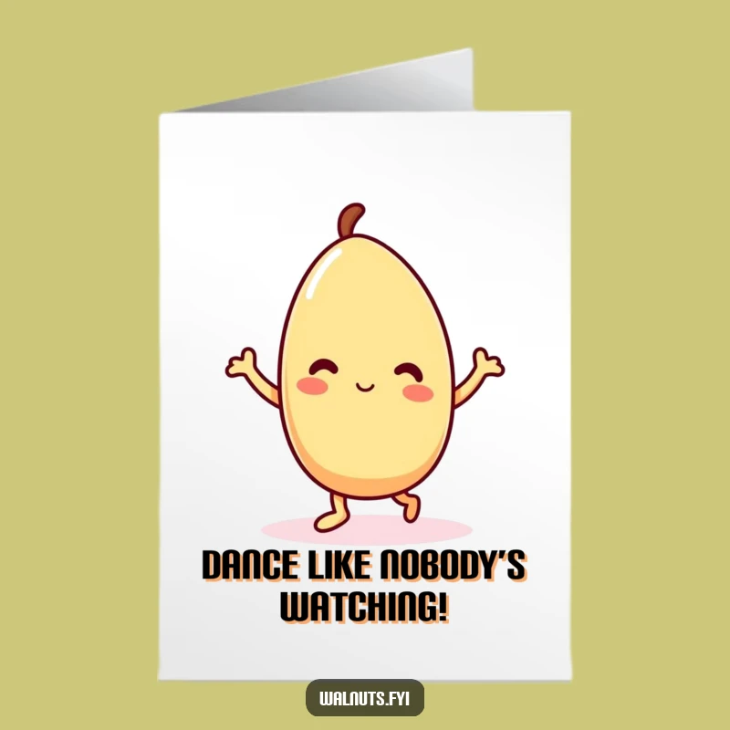 Free Printable Kawaii Almond Birthday Card: Funny Dance Downloadable Gift!