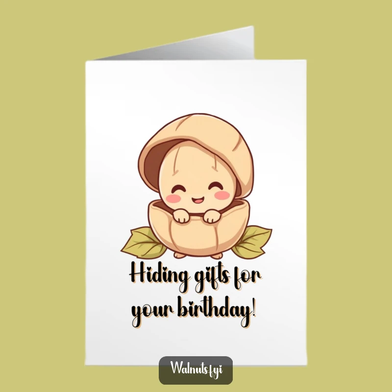 Free Printable Peeking Walnut Birthday Card - Cute Downloadable Gift