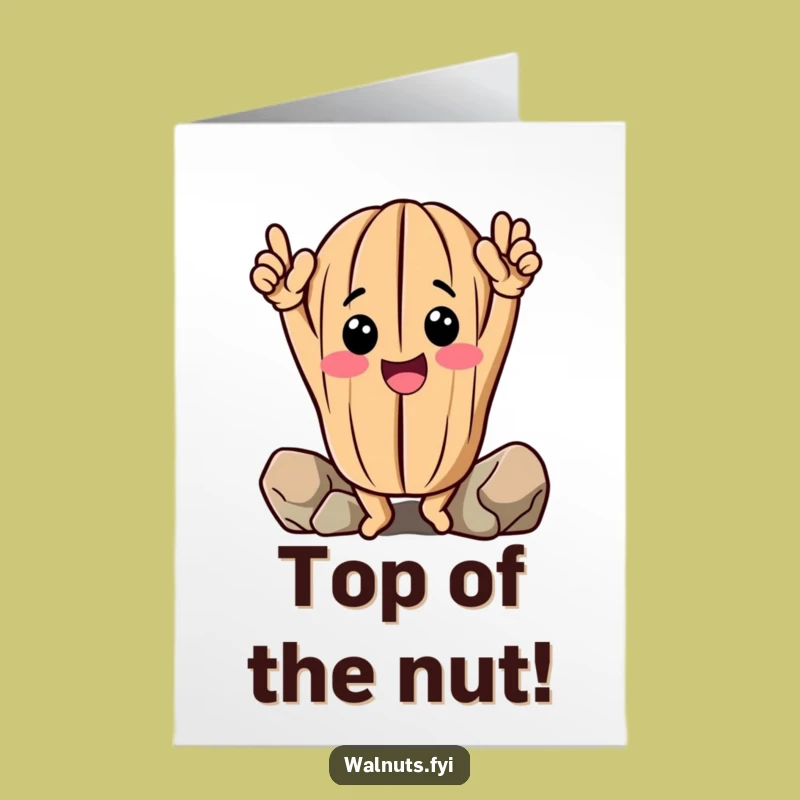 Free Printable Walnut Climb Birthday Card - Funny Downloadable Greeting for High Achievers