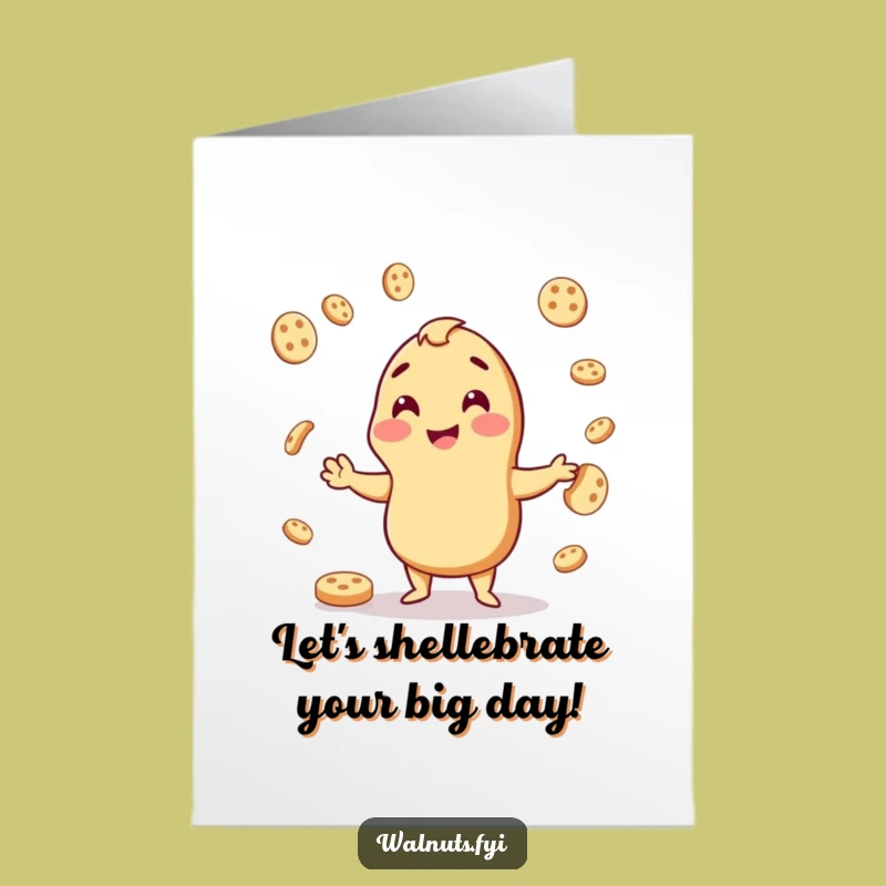 Free Printable Birthday Card: Glee-ful Cashew Juggler, Perfect Downloadable Gift!