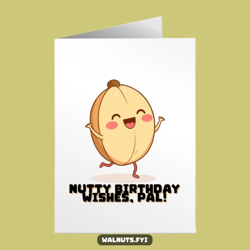 Free Printable Birthday Card: Joyful Walnut Dancing, Fun Downloadable Celebration