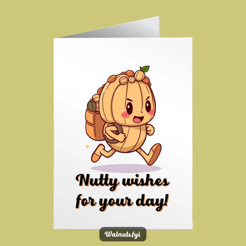 Free Printable Birthday Card: Funny Walnut Runner! Downloadable Humorous Gift for Him