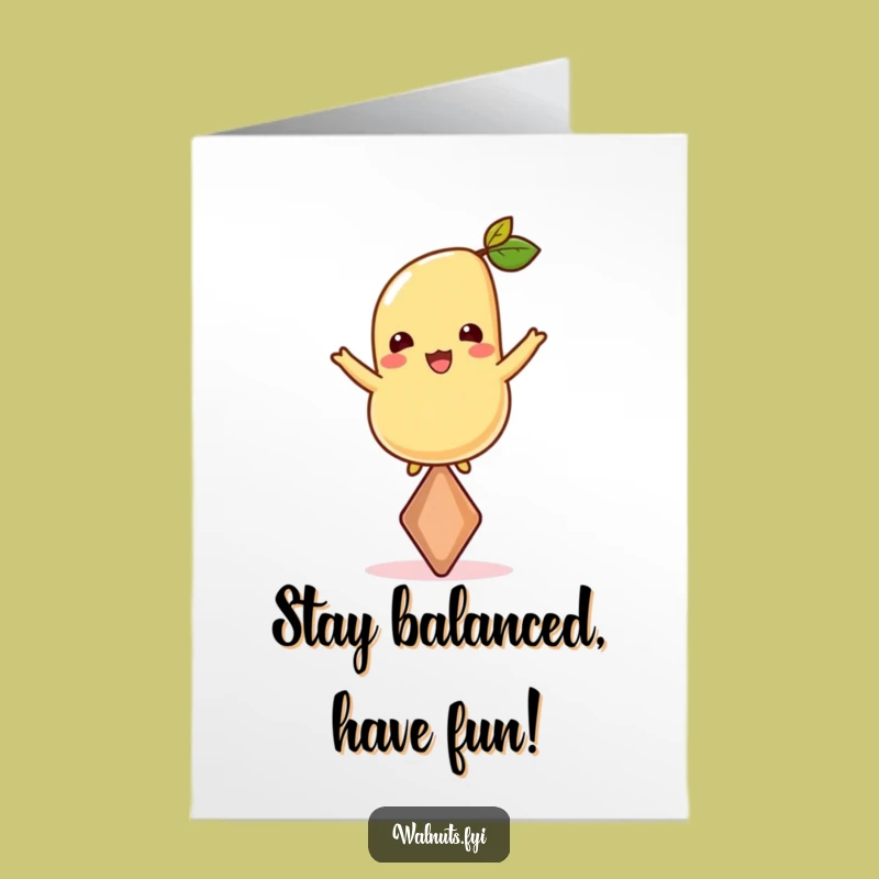 Free Printable Birthday Card Cheerful Cashew Balance - Funny Downloadable Gift