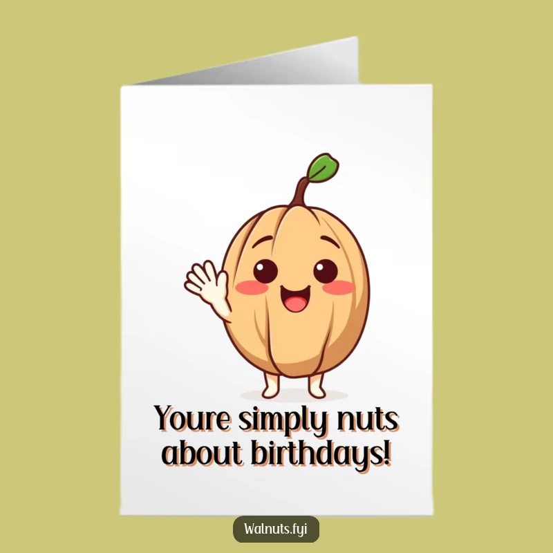 Funny Free Printable Birthday Card: Delighted Walnut Wave - Instant Download Gift