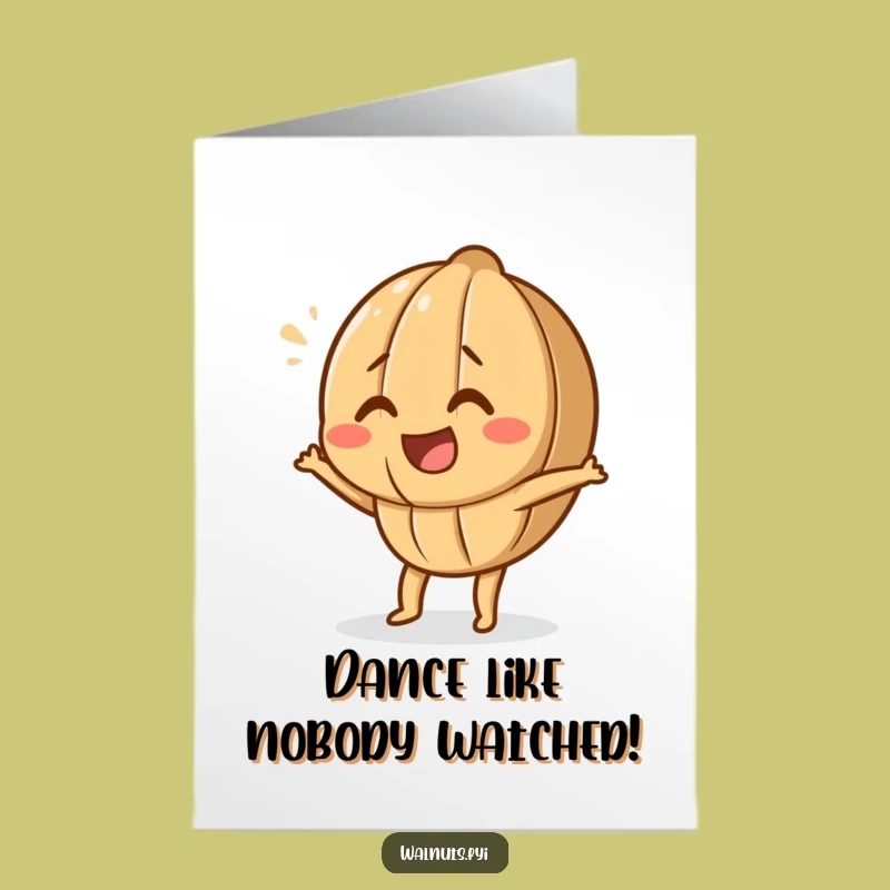 Free Printable Congrats Card: Dancing Walnut - Humorous Downloadable Celebration