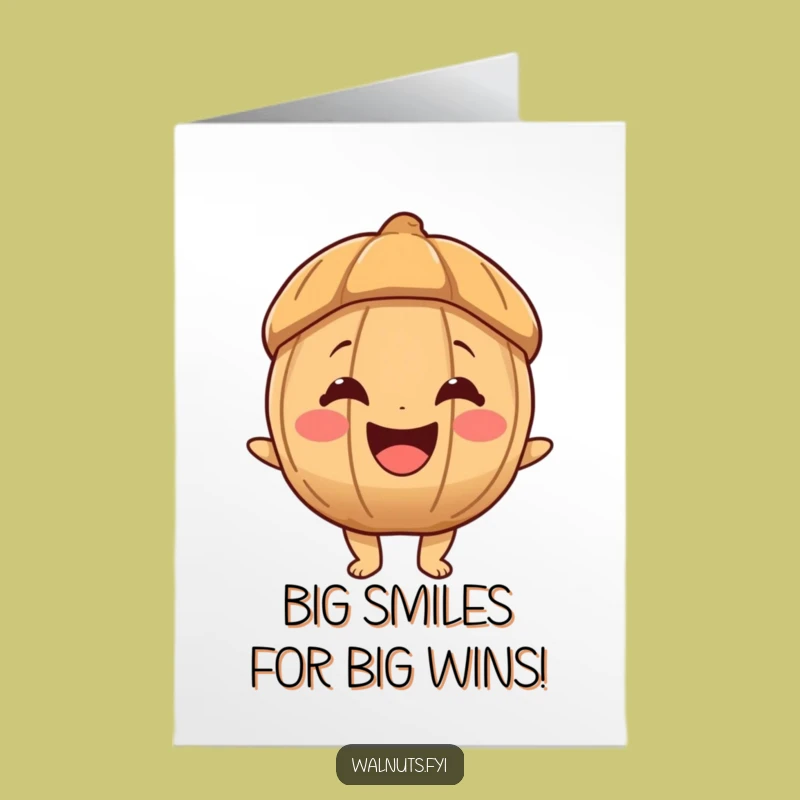 Free Printable Congrats Card: Cheerful Walnut Joy Funny Downloadable Greeting Gift