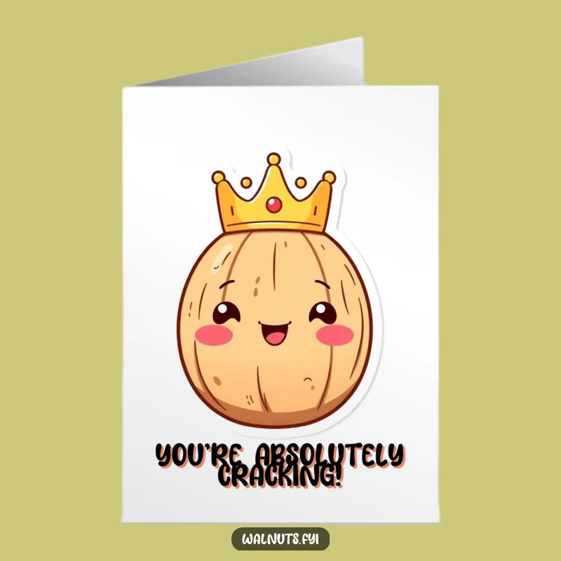 Free Printable Congrats Card: Kawaii Walnut Celebrates Your Royal Achievement