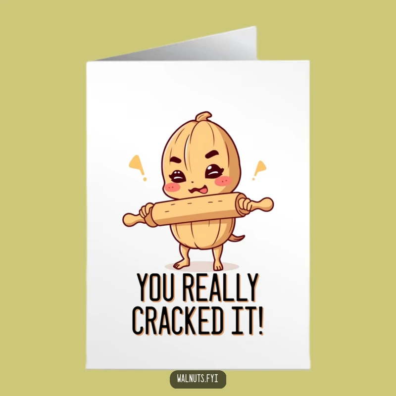 Free Printable Congrats Card: Walnut's Rolling Pin Joke, Humorous Downloadable Greeting