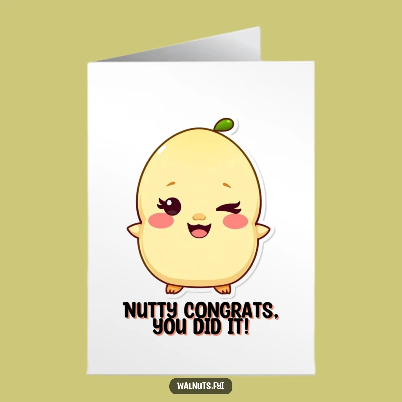 Mischievous Pistachio Congrats Card: Free Printable Joyful Downloadable Gift