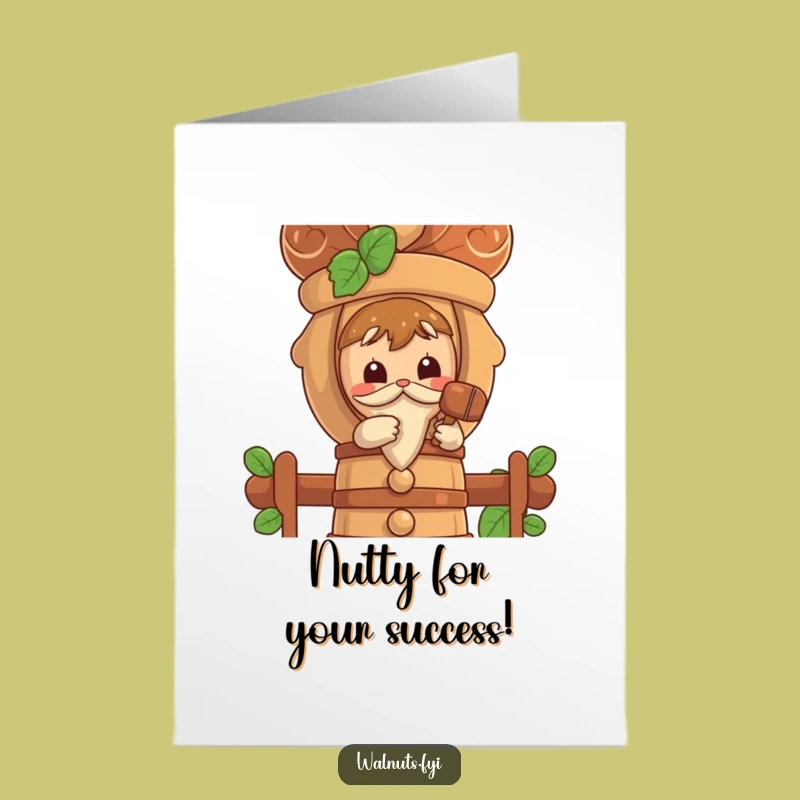 Free Printable Congrats Card: Curious Walnut Cracks Success, Funny Downloadable Gift