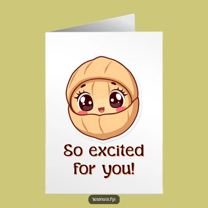 Free Printable Congratulations Card: Peeking Walnut - Funny Downloadable Gift for Exciting News