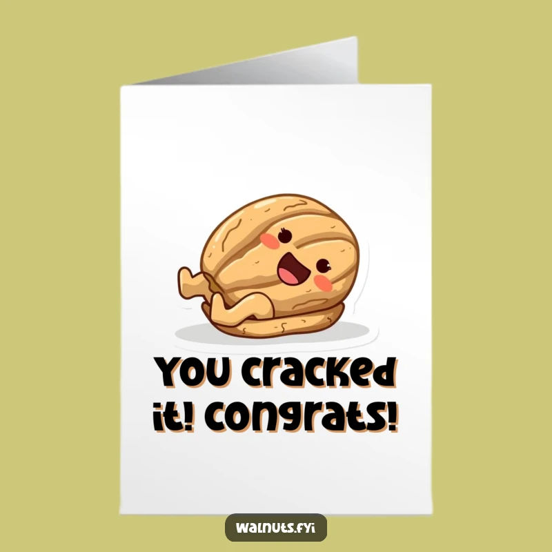 Free Printable Congrats Card: Joyful Walnut Sliding Celebration, Funny Downloadable Gift