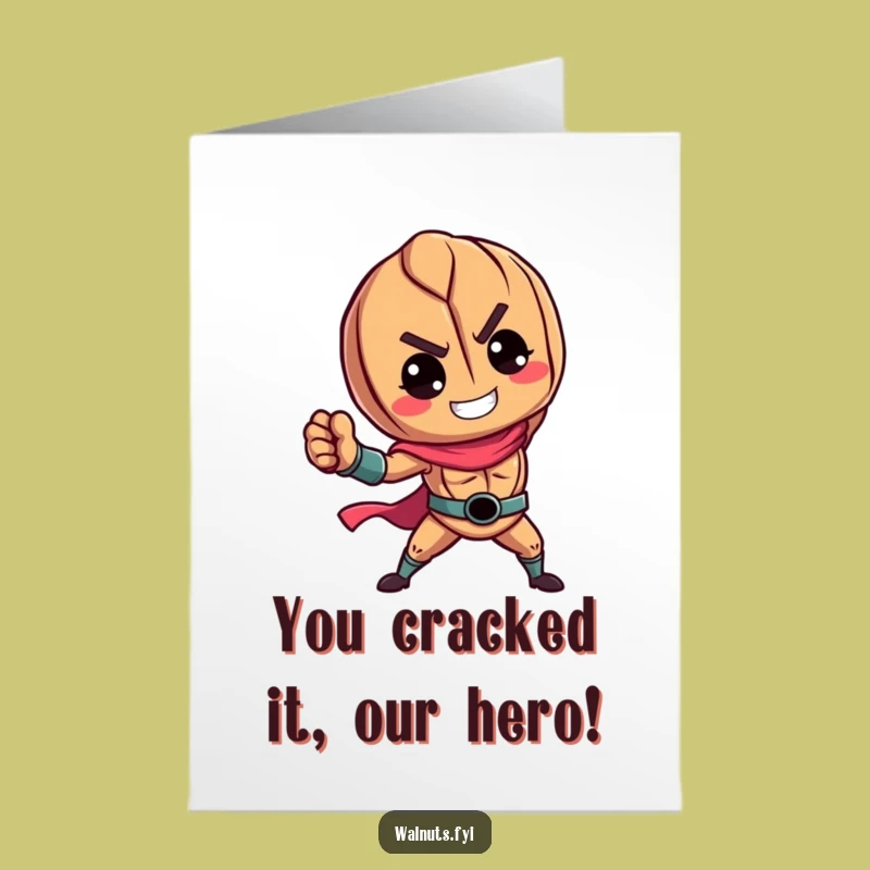 Free Printable Congrats Card: Heroic Walnut Funny Downloadable Gift