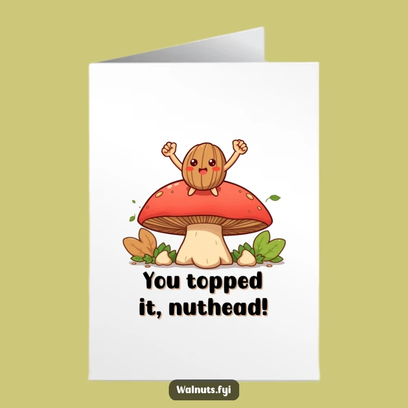 Free Printable Congrats Card: Walnut & Mushroom Triumph for Celebrations