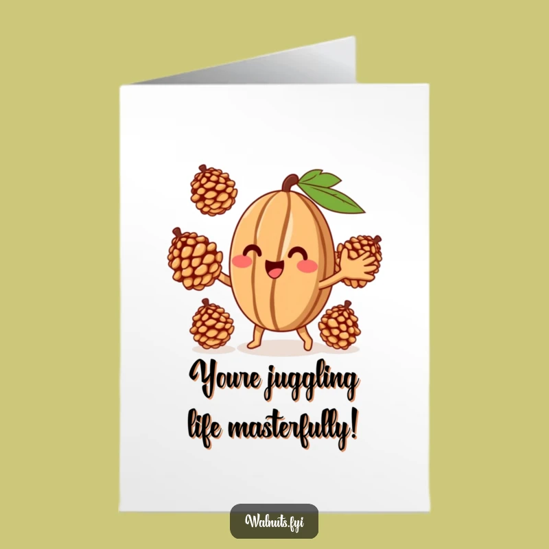 Free Printable Congrats Card: Funny Juggling Walnut, Hilarious DIY Downloadable Gift