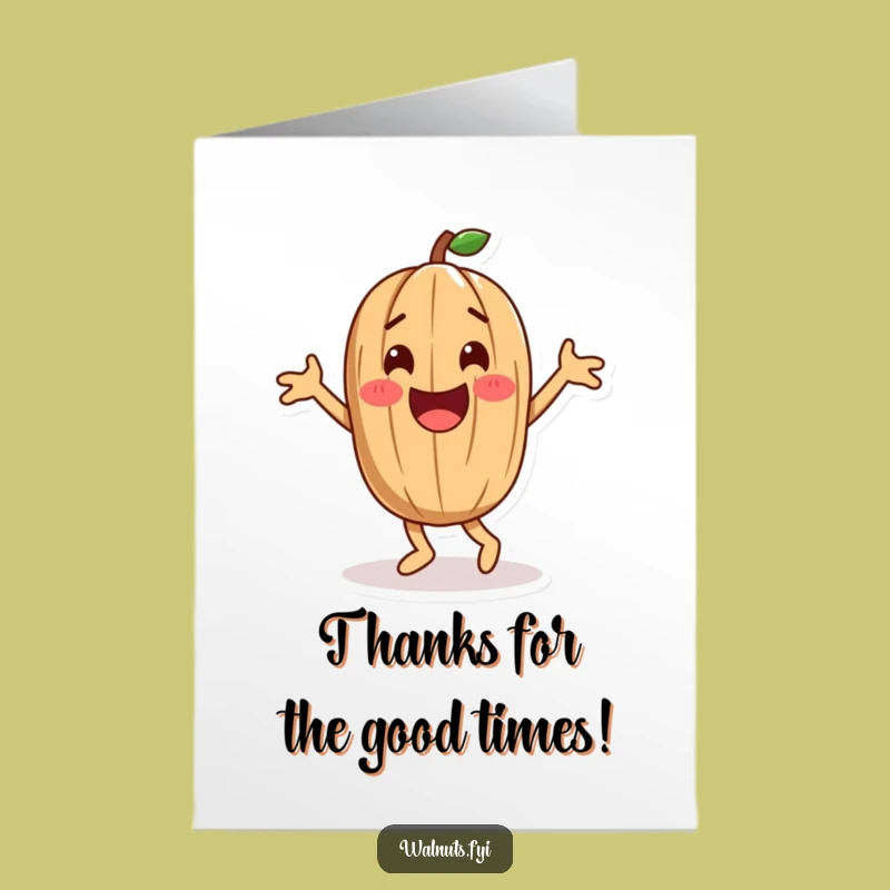 Free Printable Funny Dancing Walnut Thank You Card - Joyful Downloadable Gift