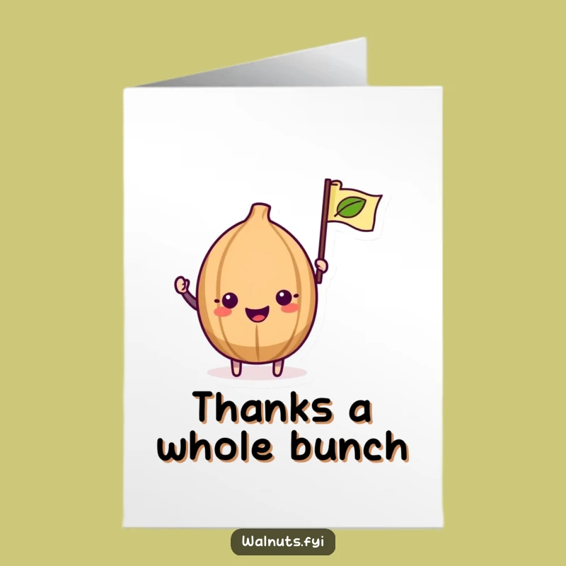 Free Printable Thank You Card: Funny Walnut's Leafy Thanks! Downloadable Gift.