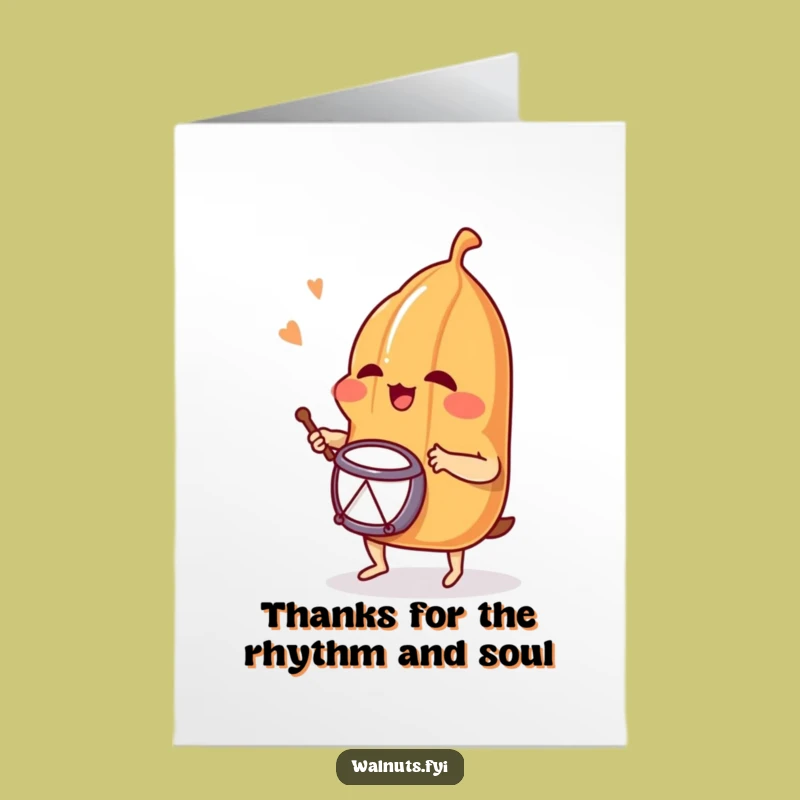 Free Printable Thank You Card Giggling Pecan Drummer - Express Gratitude Fun