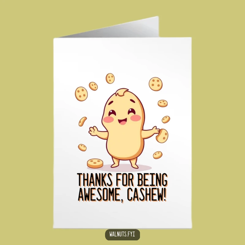 Free Printable Thank You Card: Glee-ful Cashew Juggler, Perfect Downloadable Gift!