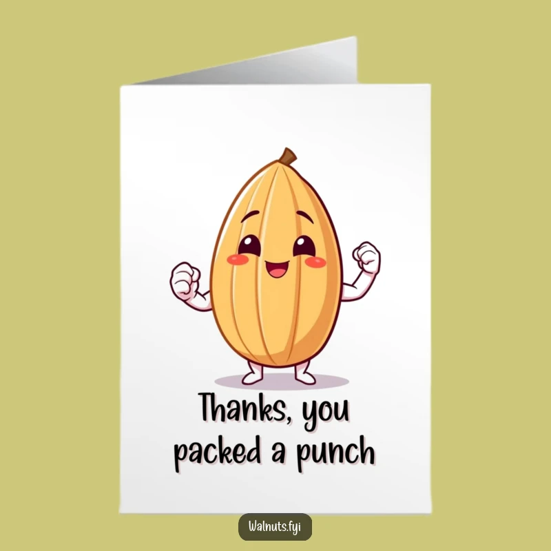 Free Printable Thank You Card: Grateful Almond Flexing Thanks DIY Gift