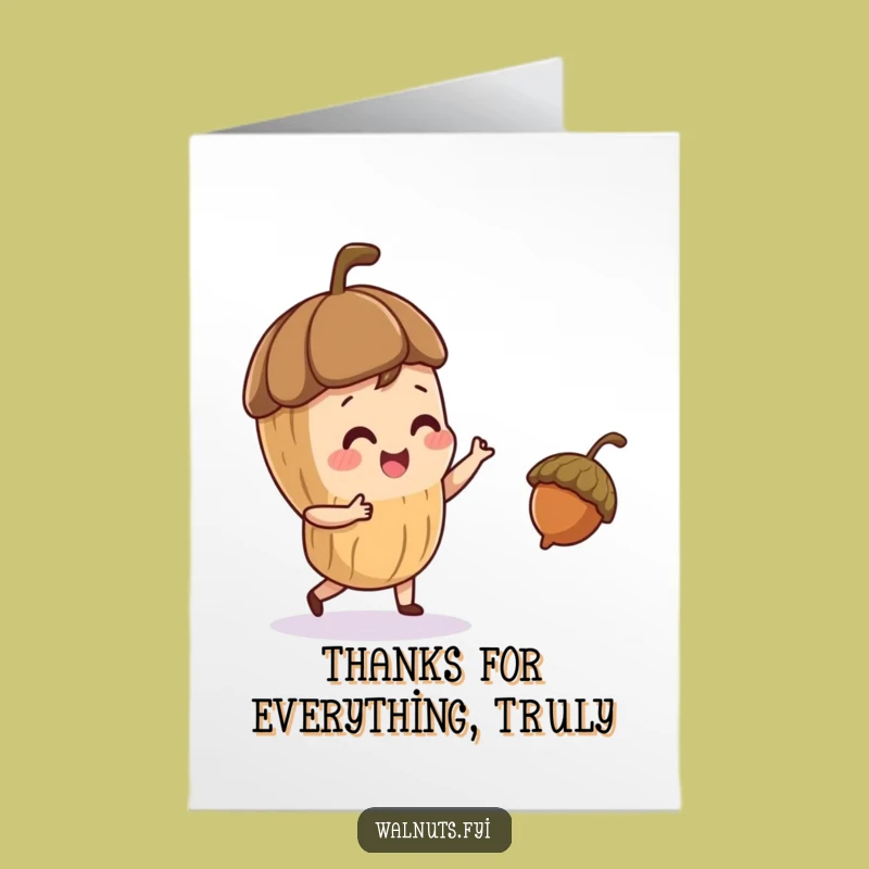 Free Printable Thank You Card: Juggling Walnut - Funny Downloadable Gift for Unique Gratitude