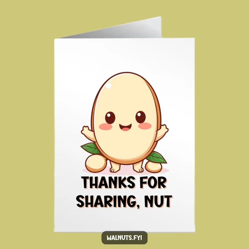 Free Printable Thank You Card: Kawaii Nut's Generous Thanks, Funny Downloadable Gratitude
