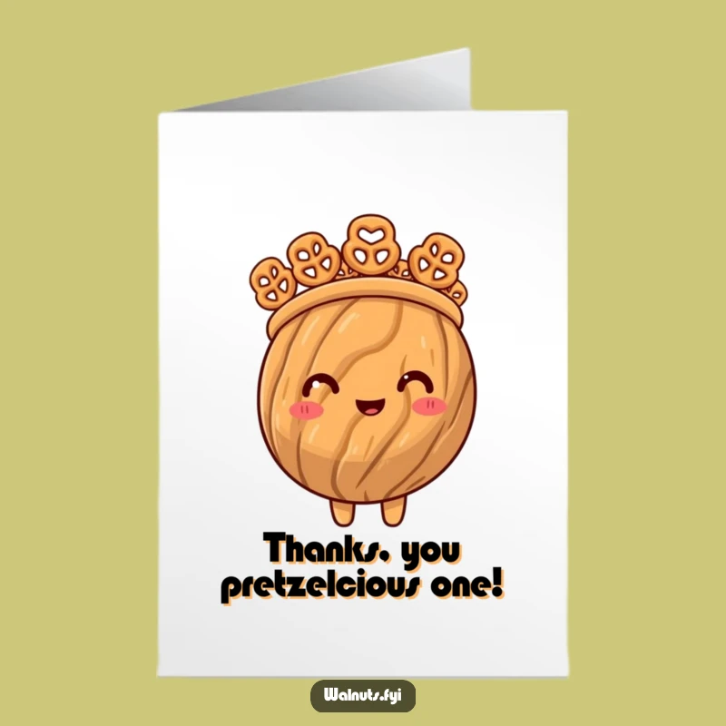 Free Printable Thank You Card: Proud Walnut Crown, Pretzel Thanks, Downloadable Gift