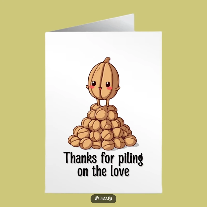Free Printable Walnut Thank You Card: Grateful Walnut Stands Proud - Downloadable