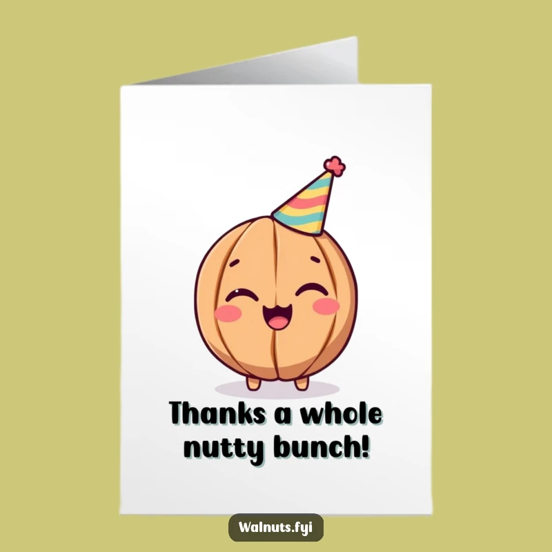 Free Printable Walnut Thank You Card: Grateful Walnut Winks Thanks - Downloadable Note
