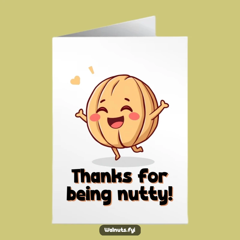 Free Printable Thank You Card: Giggling Walnut, Humorous Appreciation Downloadable Gift