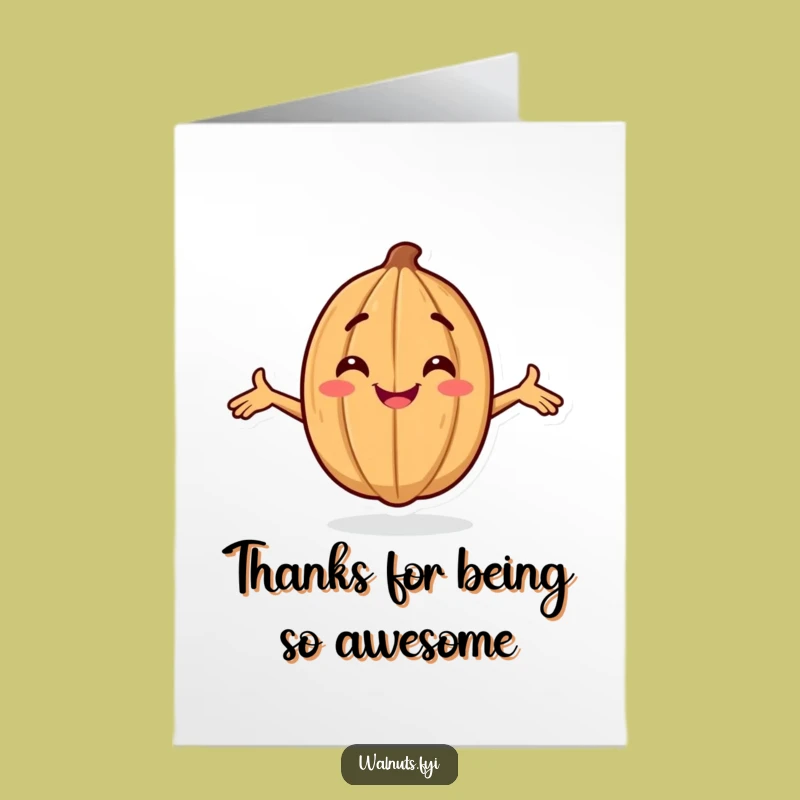 Free Printable Confident Walnut Thank You Card - Bold Downloadable Gift