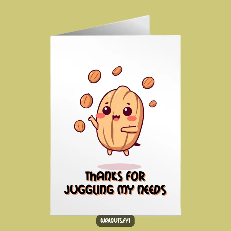 Free Printable Thank You Card: Nimble Kawaii Walnut, Thoughtful Downloadable Gift!