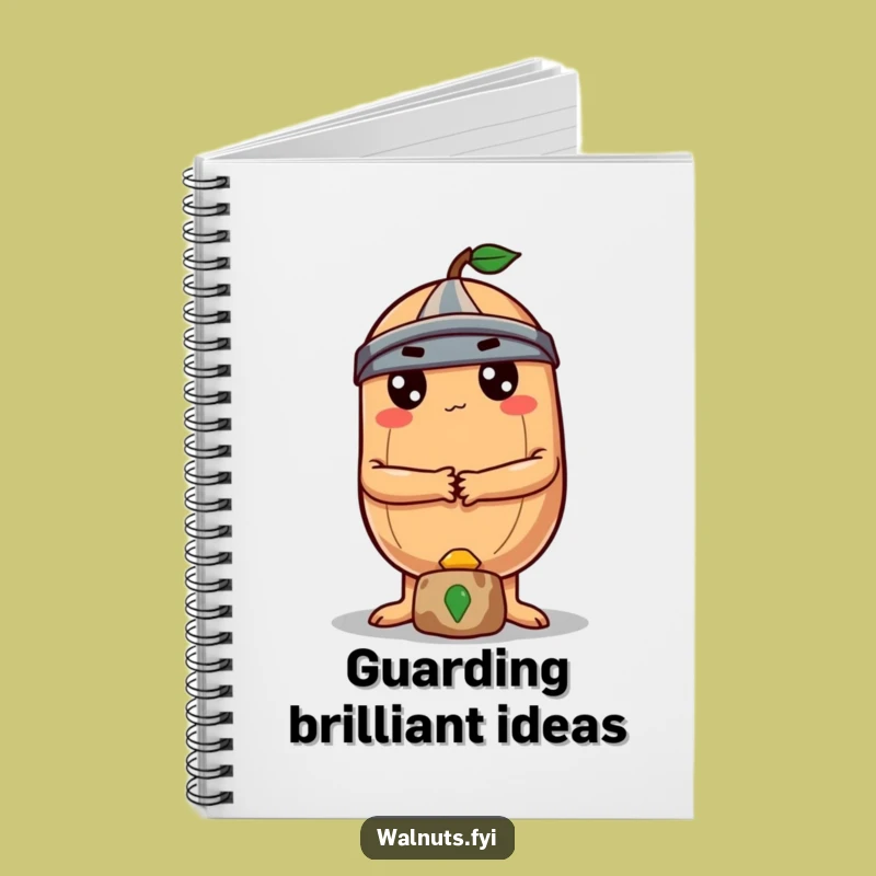 Funny Brazil Nut Guard Notebook, Jot Down Ideas with Determined Humor